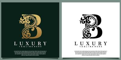 luxe logo ontwerp met eerste brief b vector