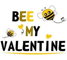 bij mijn Valentijn en bijen vector
