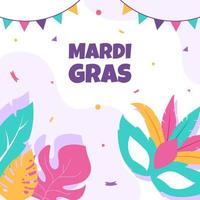 mardi gras carnaval post vlak tekenfilm hand- getrokken Sjablonen illustratie vector