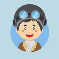 avatar van een piloot karakter vector