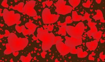 gelukkig heilige Valentijnsdag dag 3d rood harten ontwerp voor viering kaart vector illustratie