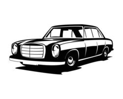Amerikaans luxe klassiek auto silhouet. geïsoleerd wit achtergrond visie van kant. het beste voor insigne, embleem, icoon, sticker ontwerp. vector