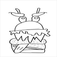 monster hamburger icoon vector illustraties voor uw werk logo, handelswaar t-shirt, stickers, en etiket ontwerpen, poster, groet kaarten reclame bedrijf bedrijf of merk