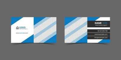 modern creatief en schoon dubbelzijdig bedrijf kaart sjabloon. blauw, zwart, en wit kleuren combinatie. vlak ontwerp sjabloon. schrijfbehoeften ontwerp vector
