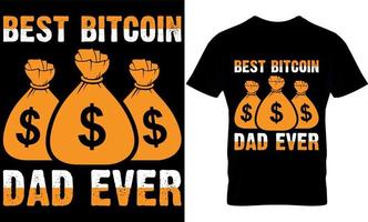 het beste bitcoin vader ooit. bitcoin t-shirt ontwerp sjabloon. vector