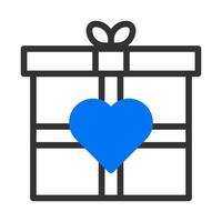 geschenk icoon duotune blauw Valentijn illustratie vector element en symbool perfect.