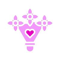 boeket icoon solide roze stijl Valentijn illustratie vector element en symbool perfect.