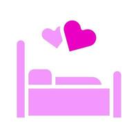 bed icoon solide roze stijl Valentijn illustratie vector element en symbool perfect.
