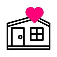 huis icoon duotoon rood stijl Valentijn illustratie vector element en symbool perfect.