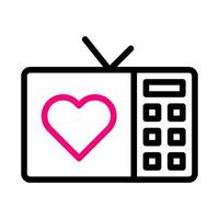 TV icoon duokleur rood blauw Valentijn illustratie vector element en symbool perfect.