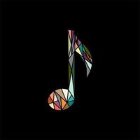 Notitie musical kleurrijk gemetrisch creatief logo ontwerp vector