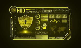 modern hud technologie scherm achtergrond met hangslot vector