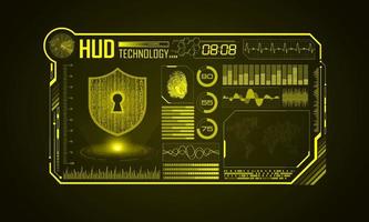 modern hud technologie scherm achtergrond met hangslot vector