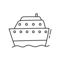 tekening jacht reis schip geïsoleerd Aan wit achtergrond. vector schets illustratie