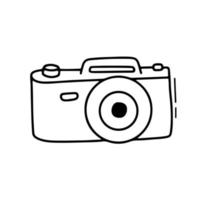 hand- getrokken vector tekening illustratie. retro camera geïsoleerd Aan wit