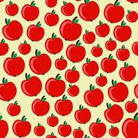 naadloos patroon met rood appels Aan een licht geel achtergrond vector kunst illustratie