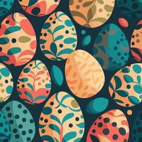 ood themed verzameling van Pasen eieren net zo patroon achtergrond vector