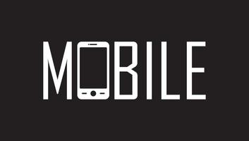 mobiel woordmerk logo, mobiel icoon logo vector