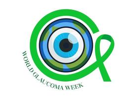 wereld glaucoom week ontwerp concept, zicht en blindheid bewustzijn dag vector