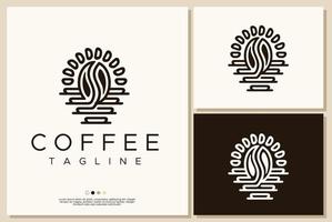 minimalistische koffie Boon logo ontwerp. koffie Boon logo in lijn kunst. vector