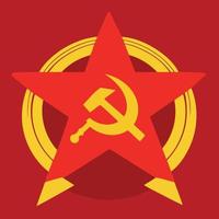 illustratie in communistisch stijl in rood en geel kleuren vector