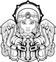 mythologisch engel, contour illustratie ontwerp vector