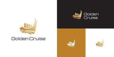 luxe gouden reis logo ontwerp vector