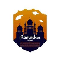 Ramadan kareem groet kaarten. moslim achtergrond. moskee en maan vector