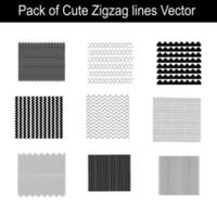 zwart en wit zigzaglijnen vector grafiek