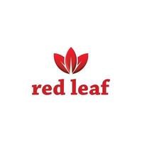 creatief rood blad logo ontwerp vector