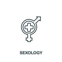 seksuologie icoon van medisch verzameling. gemakkelijk lijn element seksuologie symbool voor Sjablonen, web ontwerp en infographics vector