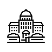 parlement staat structuur gebouw lijn icoon vector illustratie