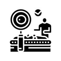 kwaliteit controle olijf- productie glyph icoon vector illustratie