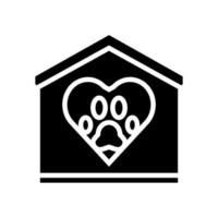 liefde huiselijk huisdier glyph icoon vector illustratie