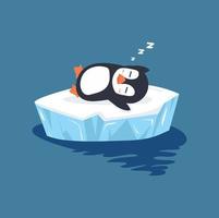 pinguïnslaap op ijsschots vector