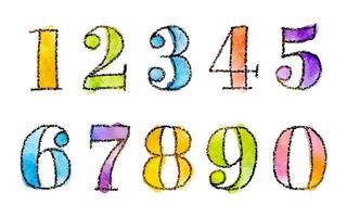 waterverf vector kleurrijk getallen