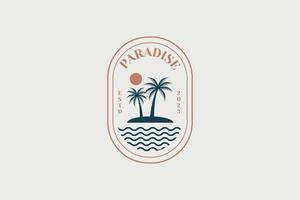 vector logo ontwerp sjabloon met palm boom - abstract zomer en vakantie insigne en embleem