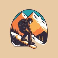 snowboarden logo ontwerp vector illustratie, creatief snowboarden concepten