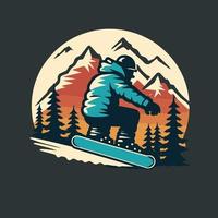 snowboarden logo ontwerp vector illustratie, creatief snowboarden concepten