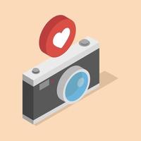 camera isometrische 3D-stijl met meldingen vector