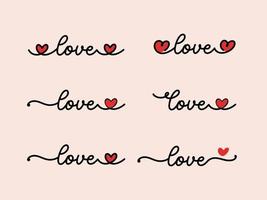 hand- belettering valentijnsdag dag liefde hart typografie reeks citaten schoonschrift Valentijnsdag dag groet kaart achtergrond vector