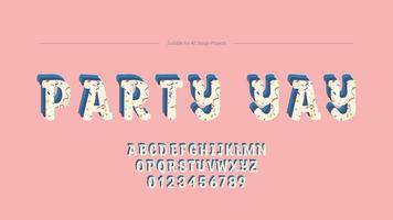 schattig confetti partij typografie vector