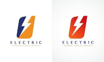 u brief logo met bliksem donder bout vector ontwerp. elektrisch bout brief u logo vector illustratie.