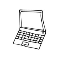 Open laptop. zwart en wit tekening stijl vector