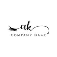 eerste ak logo handschrift schoonheid salon mode modern luxe brief vector