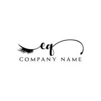 eerste eq logo handschrift schoonheid salon mode modern luxe brief vector