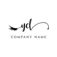 eerste yd logo handschrift schoonheid salon mode modern luxe brief vector