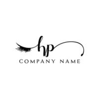 eerste hp logo handschrift schoonheid salon mode modern luxe brief vector