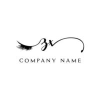 eerste zx logo handschrift schoonheid salon mode modern luxe brief vector