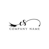 eerste cs logo handschrift schoonheid salon mode modern luxe brief vector